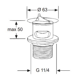 Донный клапан для раковины Kludi хром 1042705-00